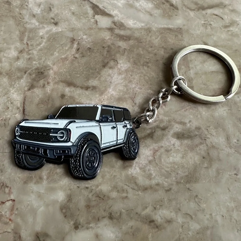 Ford Bronco Keychain Key ring white Accessories